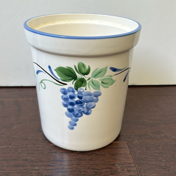 Ceramic Jar Cooking Utensils Savoir Vivre Vineyard JF031 Blue Grapes Leaves - Picture 2 of 7